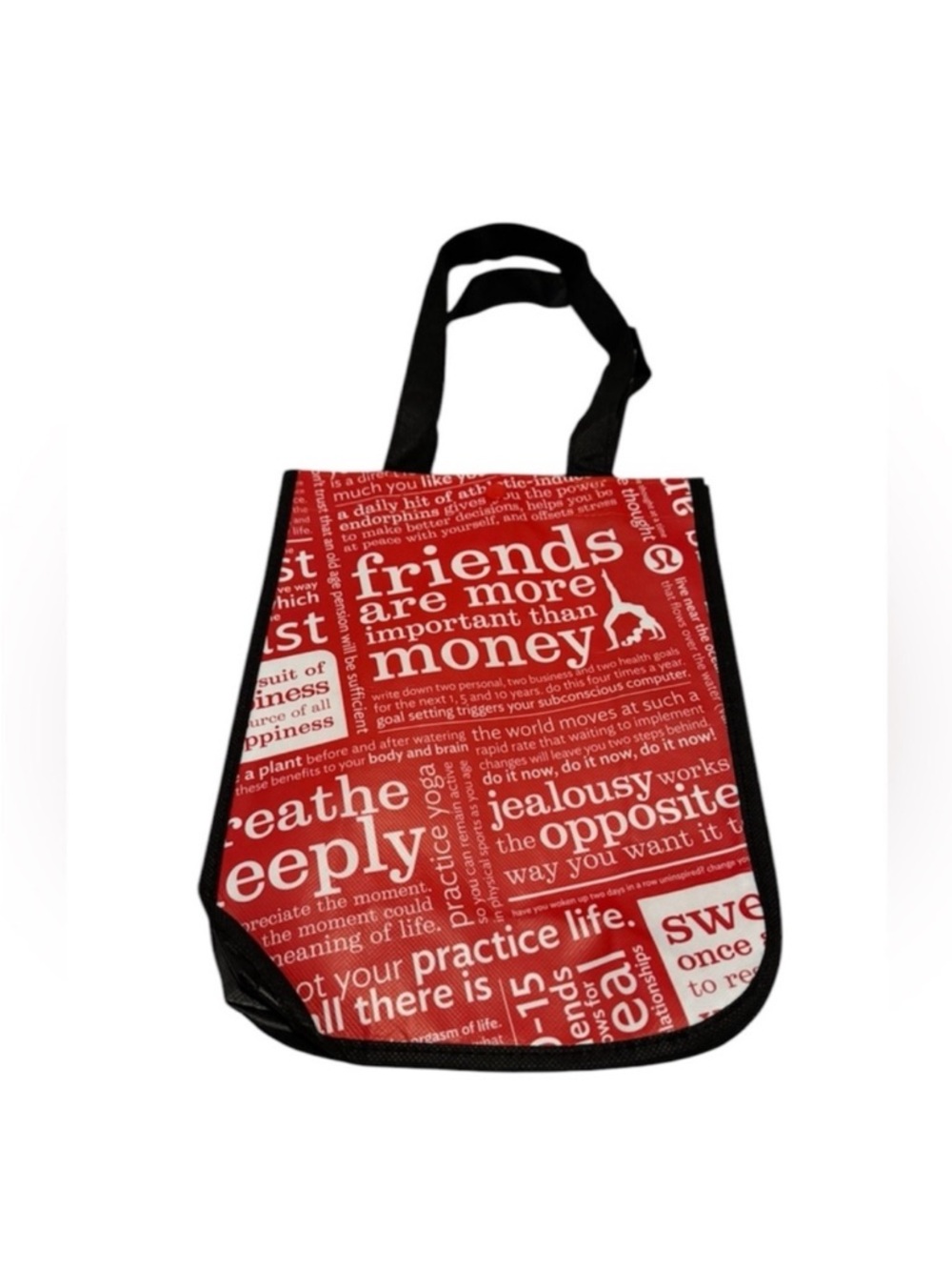 lululemon athletica Red Graphic Quote Tote with Black Trim